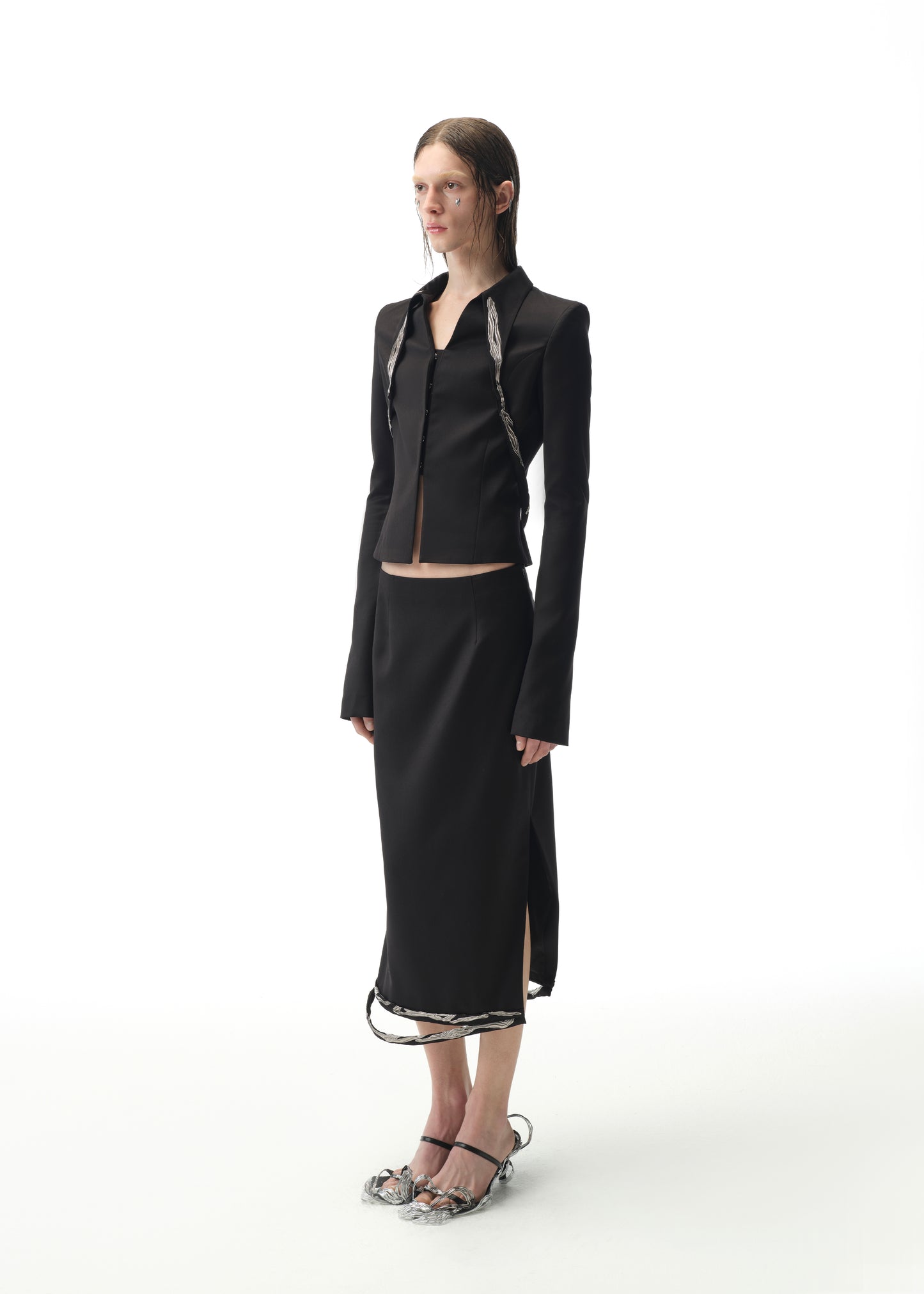 Suit Jacket with Metal Straps