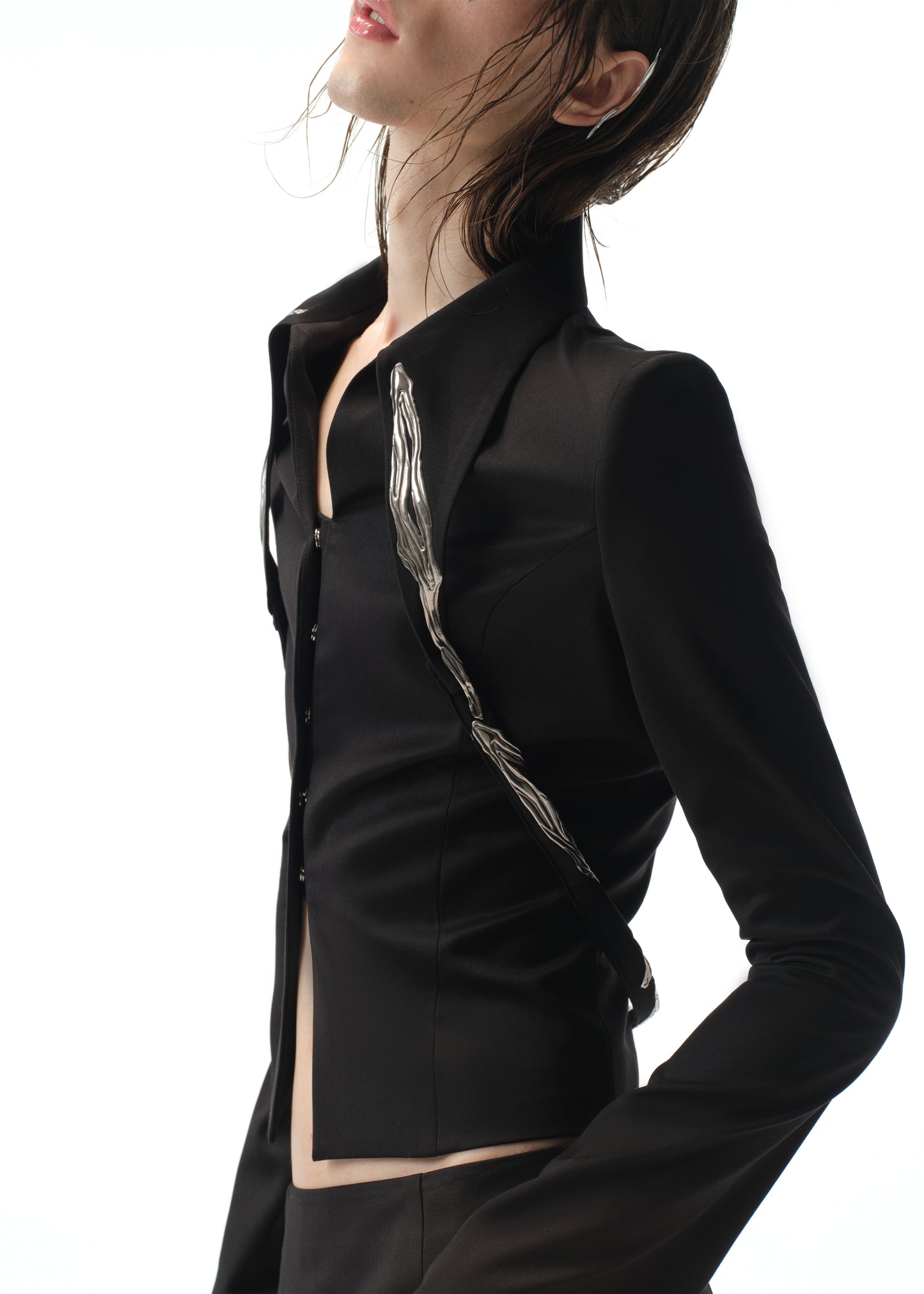 Suit Jacket with Metal Straps