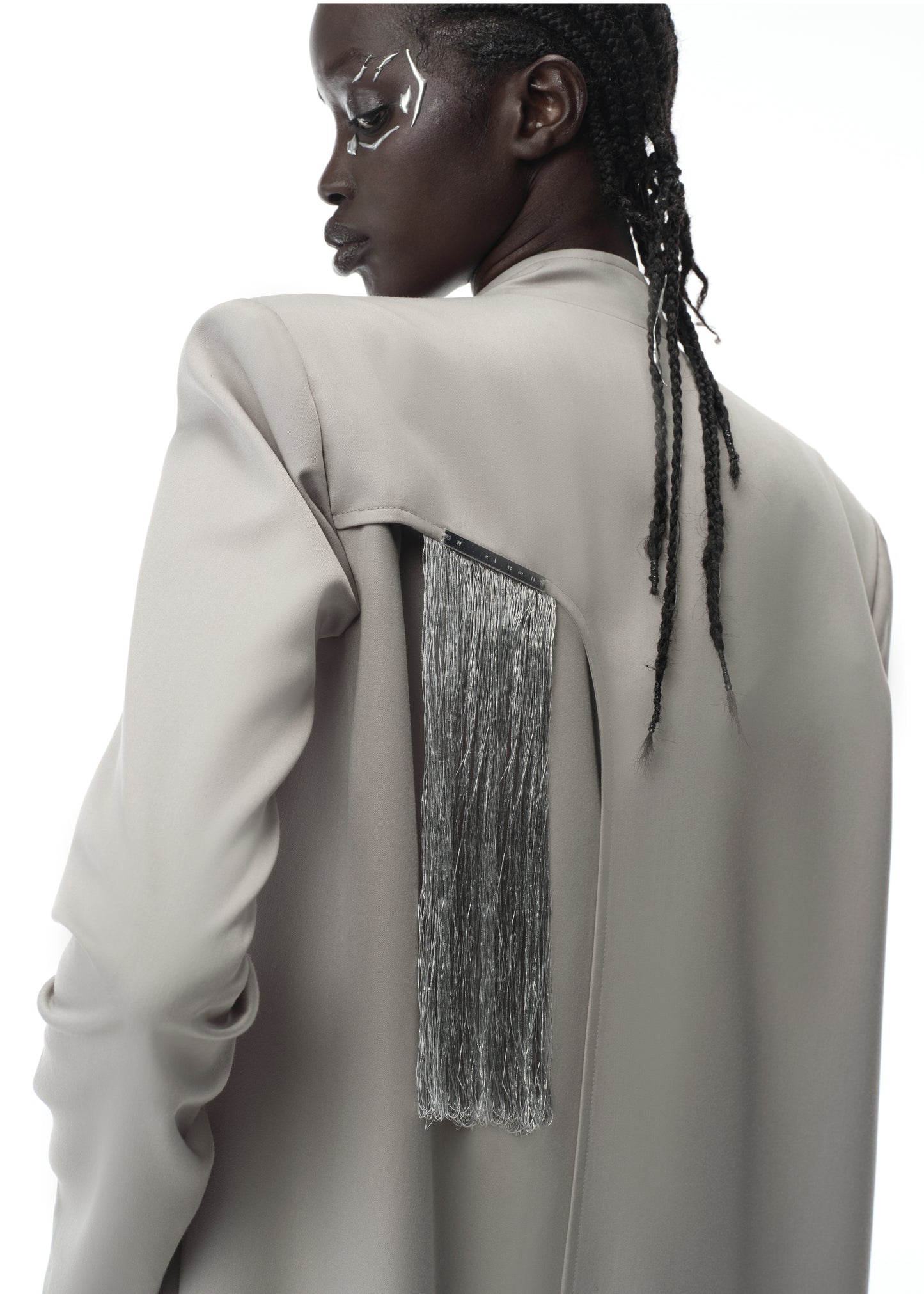 Long Trench Coat with Silver Tassel